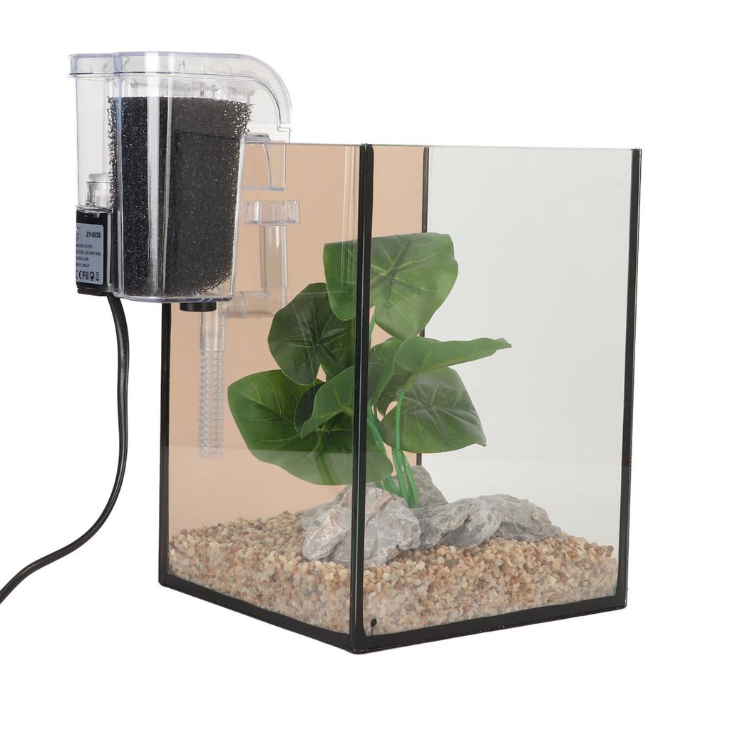Desktop Small Fish Tank 3 In 1 Clear Aquarium Kit Betta Fish Tank with Filter and LED Light for