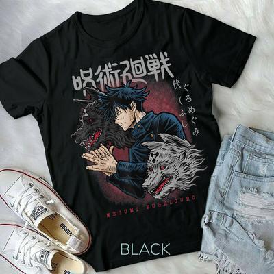 Jujutsu Kaisen Megumi Fushiguro Kon Boskie Psy, Prezent Otaku nowa Koszulka
