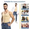 Herren Premium Kompressions Formwäsche Ärmellos Ganzkörperformer Bauchkontrolle Bodysuit Offener Schritt Po-Lifter Haken Unterwäsche Schlankmachende Weste