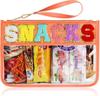Transparent PVC Zipper Snack Bag with Embroidered Letters - Portable PU Waterproof Makeup and Toiletry Handbag