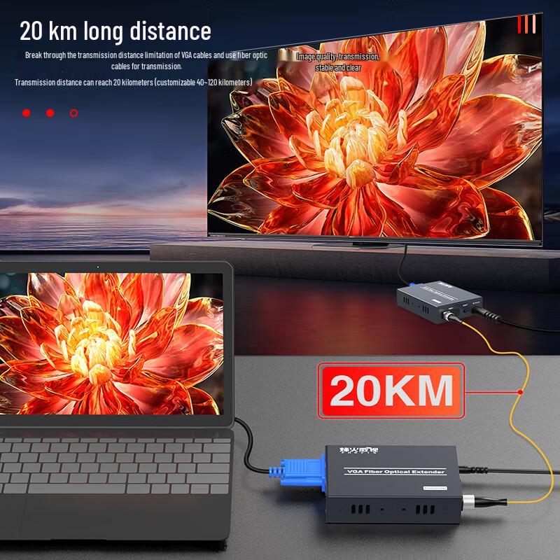 VGA Fiber Optic Extender with Audio and USB