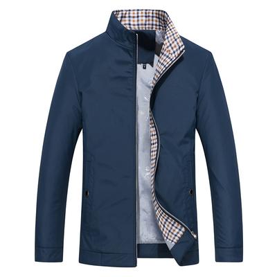 Vår och Höst Nya Herrjackor för Medelålders och Äldre Business Casual Ståkrage Lös Kappa Jackor