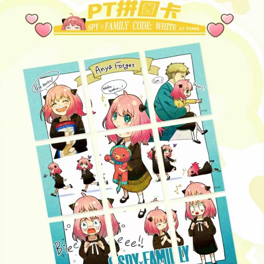Caja con tarjetas exquisitas oficiales y genuinas de la serie SPY × FAMILY para entusiastas del anime, colecciones navideñas, tarjetas de juguete, regalos