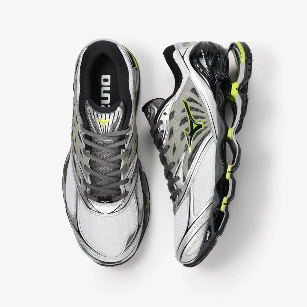 D1GA333711 Mizuno Wave Prophecy LS "Light Grey/Black/Lime Green" (Men's)