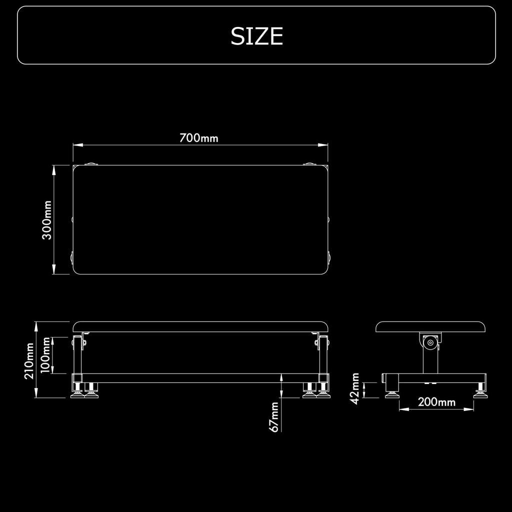 Bauhutte Neigbare Fußstütze Breit breit x 30cm Geräumiges Design zum Ausstrecken der Beine und Einstellbar auf Ihren bevorzugten Winkel bis 45 Stabil und weiches Urethan