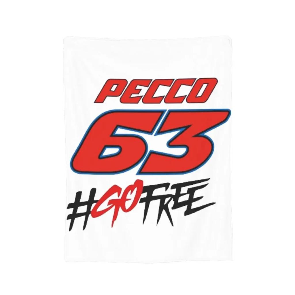 Pecco Bagnaia 63 Go Free Blanket Soft Warm Flannel Throw Blanket Bedspread for Bed Living room Picnic Travel Home Sofa