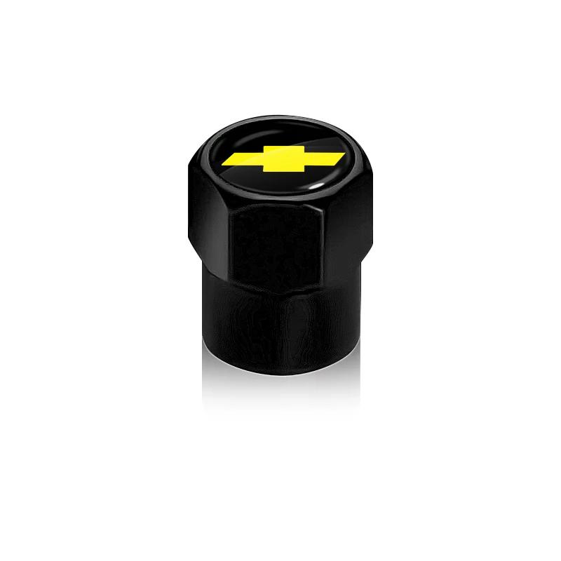 For Chevrolet KM04PCS Car Wheel Tire Valve Stem Caps Airtight Cover For Chevrolet Silverado Impala Malibu Cruze Blazer Aveo Tyre Accessories