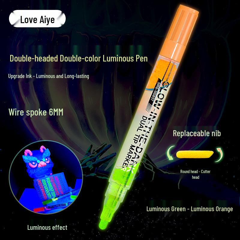 

Dual-Color Luminous Pen: Waterproof, Fade-Resistant, Fluorescent Marker for DIY and Student Art.