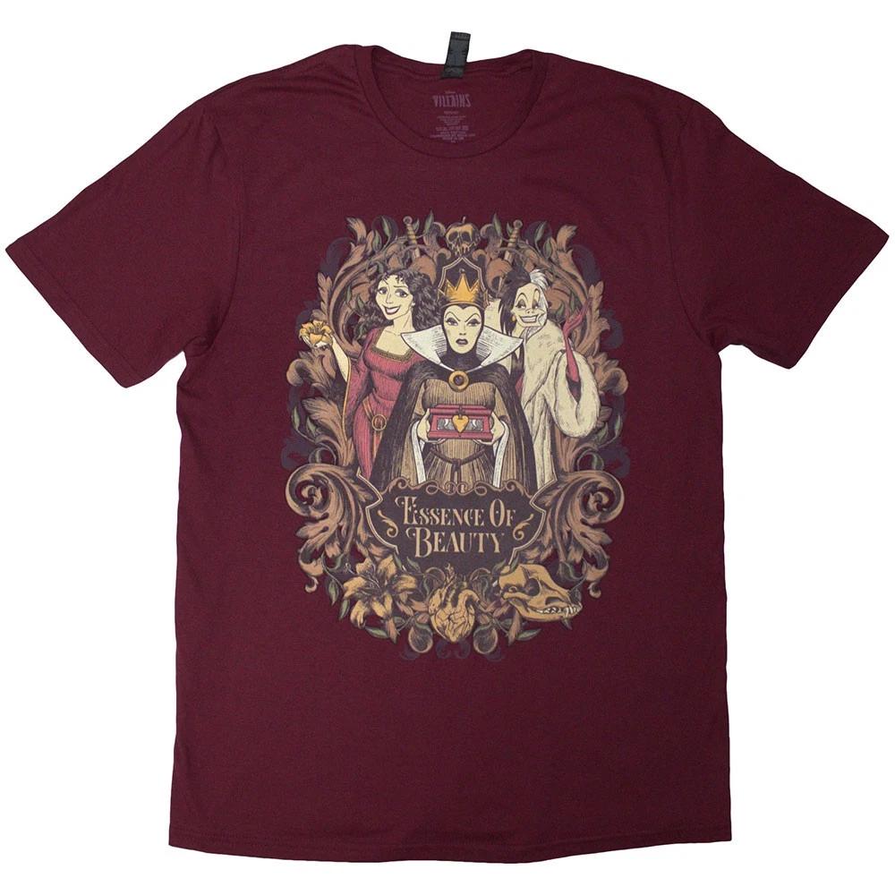 Disney Unisex T-Shirt: Essence Of Beauty (Maroon Red) (Small) L