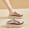 2025 Summer Half-drag Little White Shoes New Korean Version Ins Female Students Height-increasing Breathable Board Shoes Casual Platform Slippers