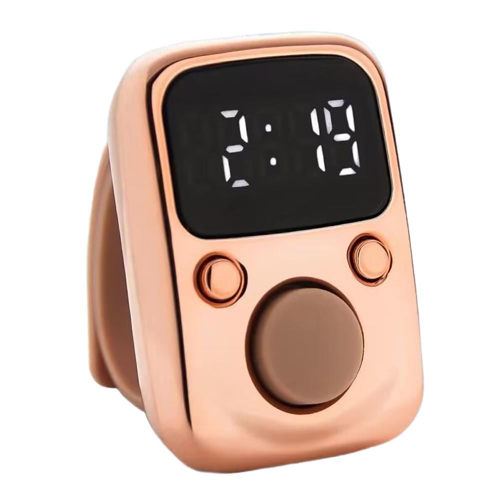 Светодиодный электронный счетчик Перезаряжаемый со счетчиком времени Удобный 5-разрядный регулируемый счетчик-кольцо для пальца