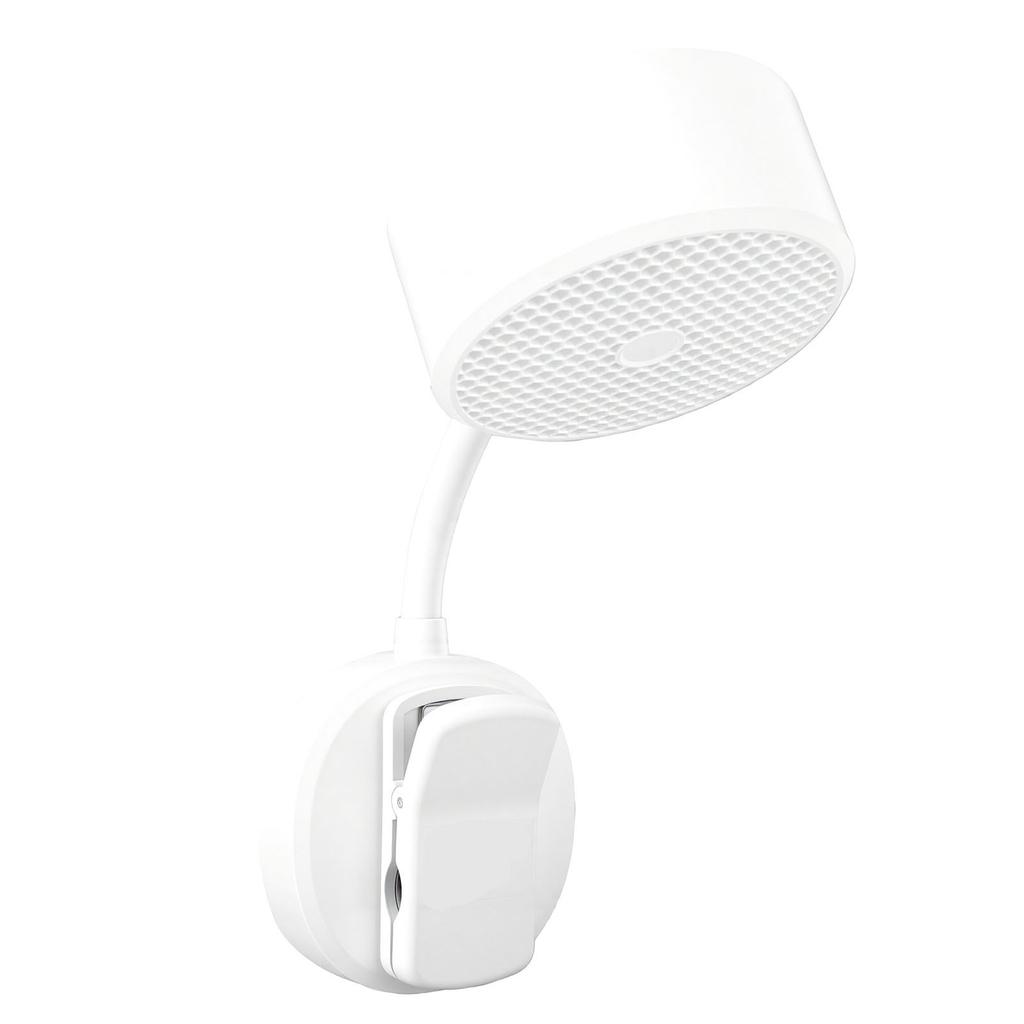 Magnetic Phone Clip Fan Portable USB Rechargeable Handheld Personal Fan with Cooling Pad Adjustable Gooseneck White