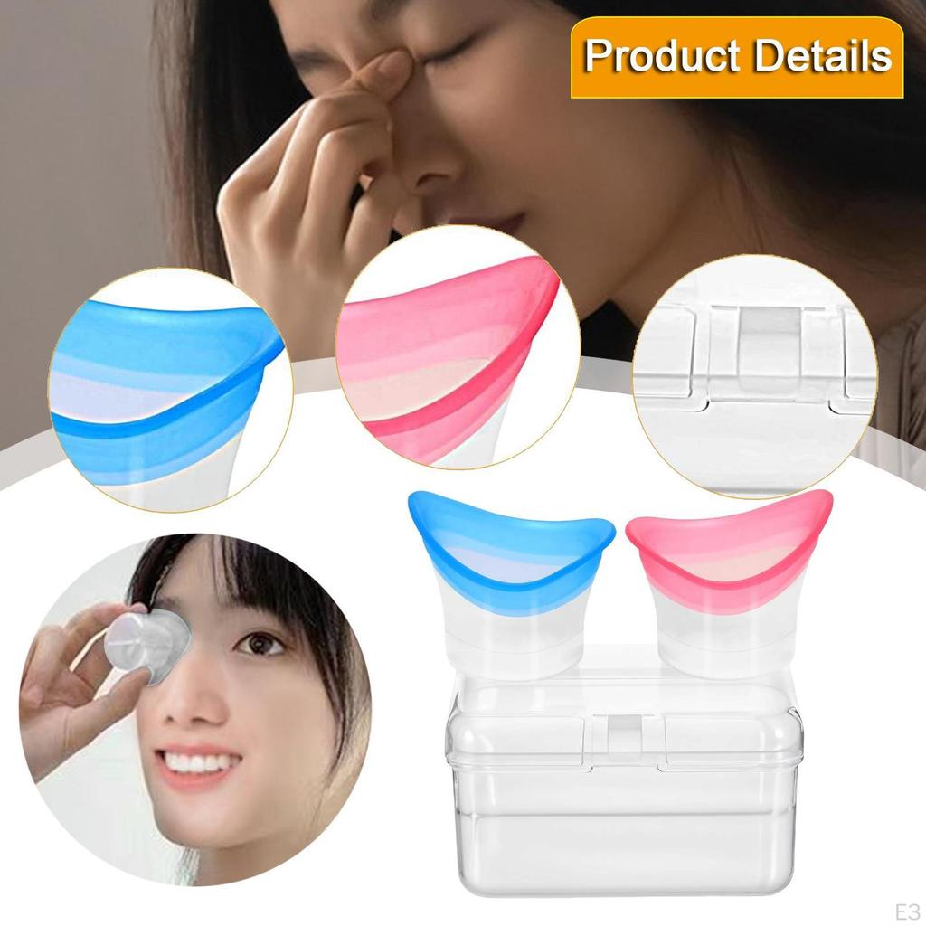 2 kusy kelímků na výplach očí, čisticí oči, tvarovaný okraj, opakovaně použitelná odměrka, výplachová sada pro