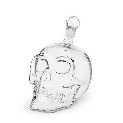 Hand-blown Glass Wine Decanter & Cup Crystal-skull Shaped Wine Set