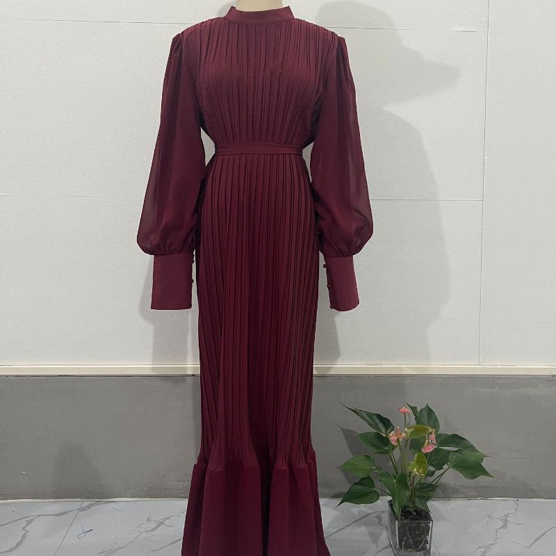 Schnür-Rüschen-Lockeres Maxi-Kleid für Damen Hohe Taille Elegant Bandage Patchwork Freizeitkleid Weibliches Sommer-Langes Kleid