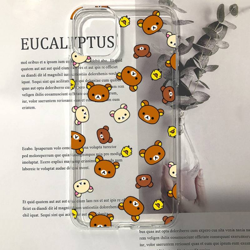 Rilakkuma Kawaii Phone Case For iPhone 11 12 13 14 Mini Pro Max XR X XS TPU Clear Case For 8 7 6 Plus SE 2020