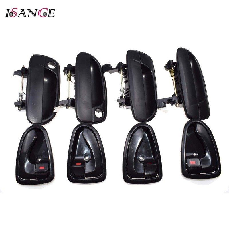 8pcs For Hyundai Accent 1.5L 1.6L 2000-2006 Outside & Ide Door Handle Front Rear Left Right Driver Passenger Black / Chrome
