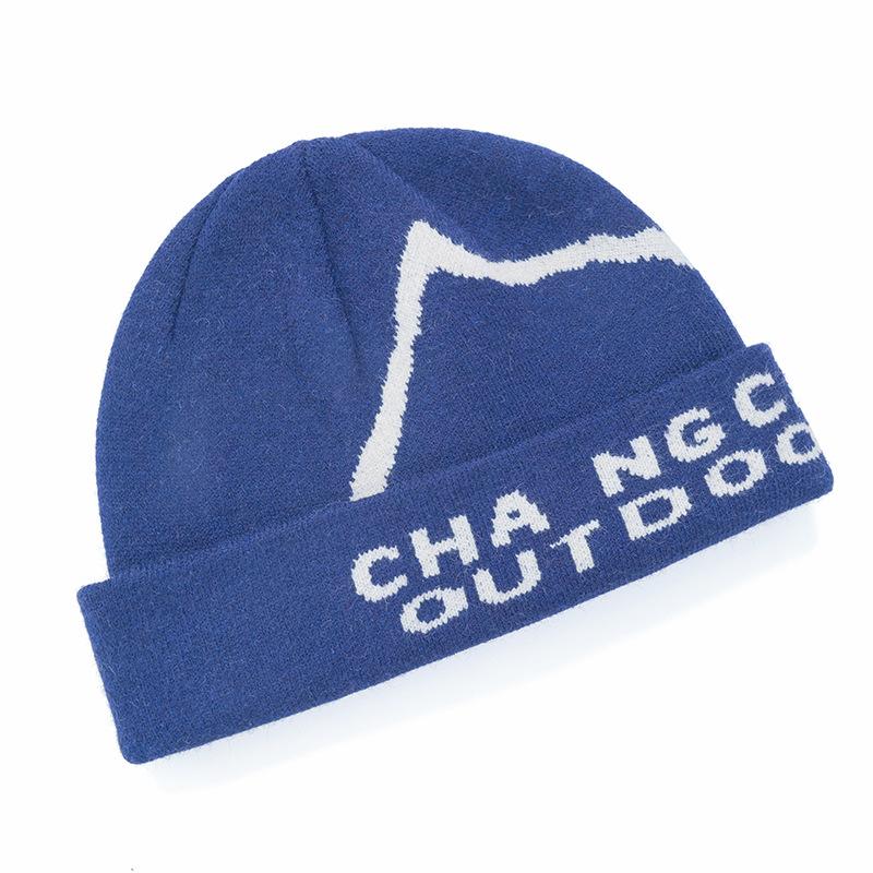 Jacquard Knitted Hat for Men and Women in Autumn and Winter New Hip Hop Skateboard Ear Protection Hoodie Camping Mountaineering Cold Hat