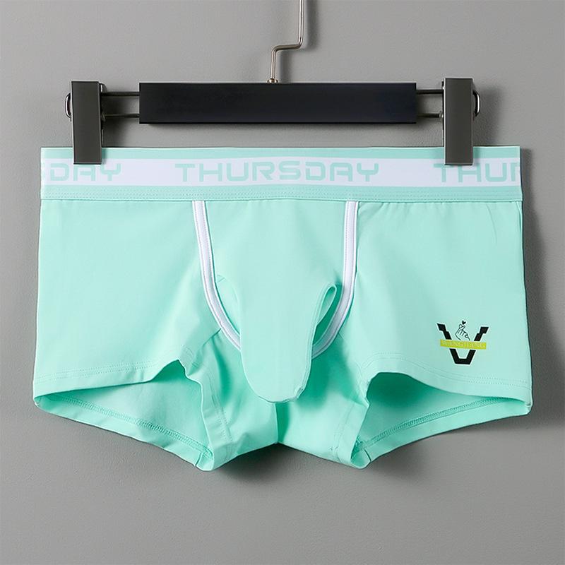 Wangjiang Men's Cotton Trunk Underwear with Gun & Ball Separation, Mid-Waist, Plus Size.