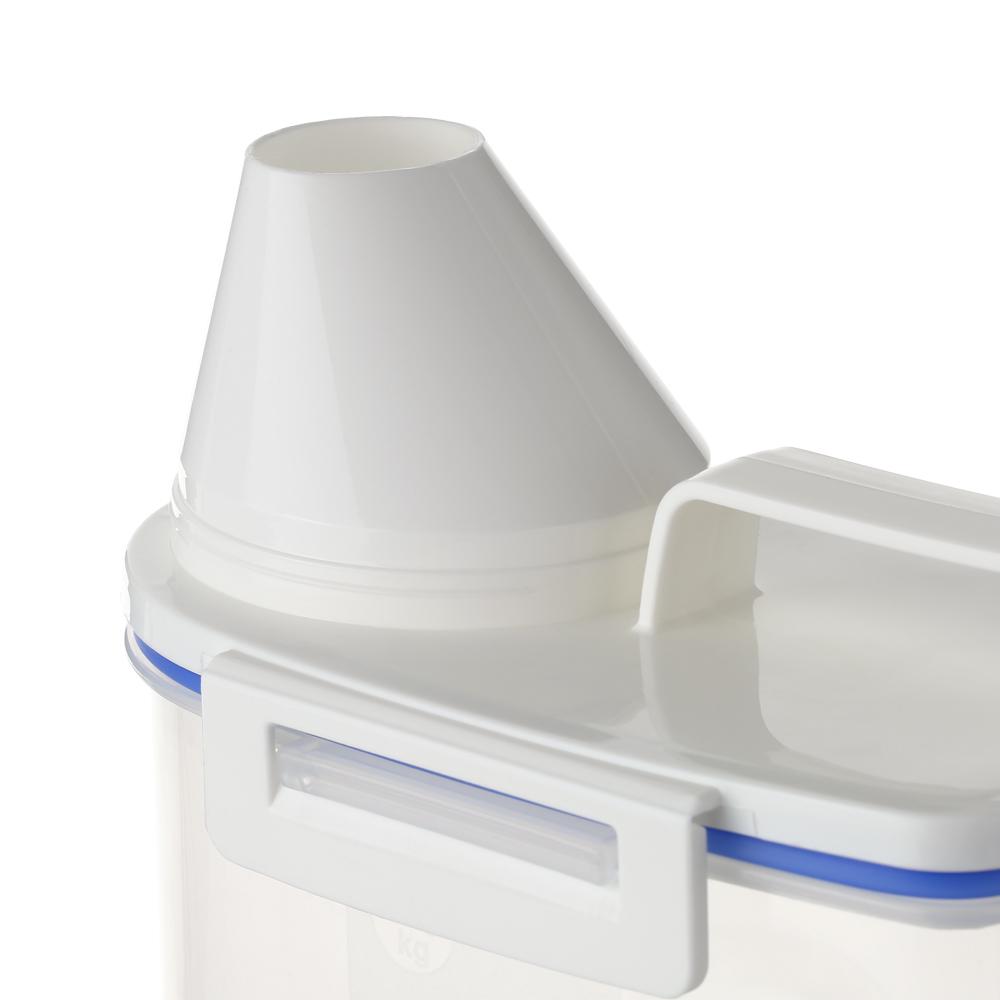 1.5L Portable Plastic Rice Storage Bin Sealed Food Grain Cereal Flour Storage Box Container with Measuring Cup