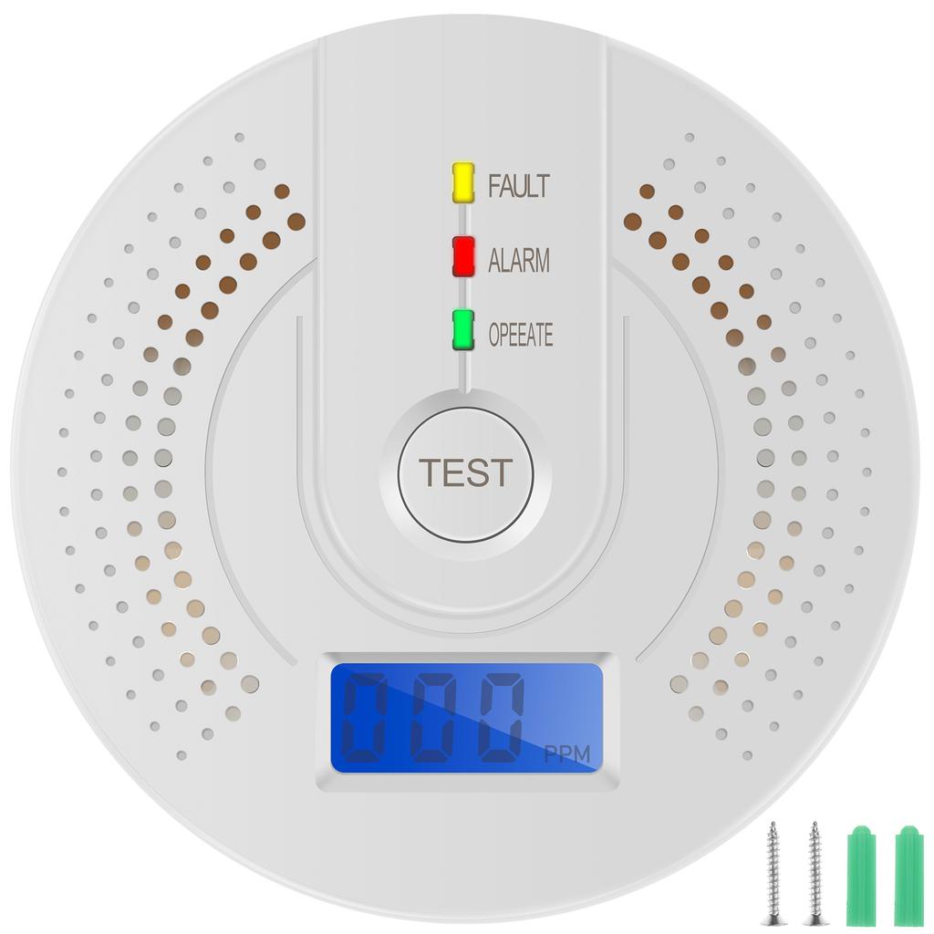 2/1pcs Carbon Monoxide Detectors CO Gas Monitor Alarm CO Sensor Detector with LCD Digital Display for Home,Bedroom,Kitchen,Offic
