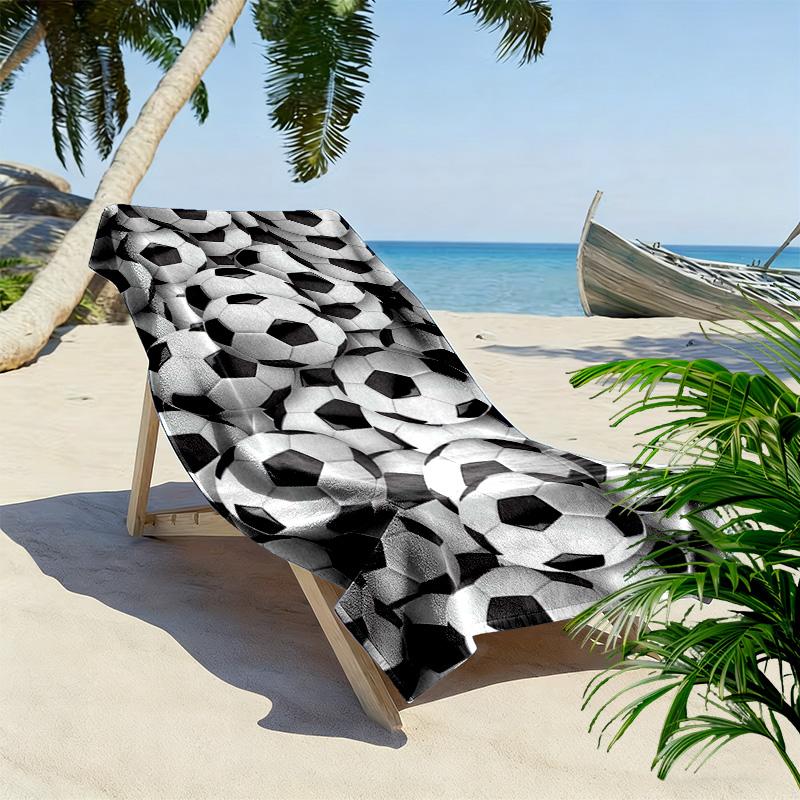 Sports Print Beach Towel, Large Soft Quick Dry Towel for Beach Camping Swimming