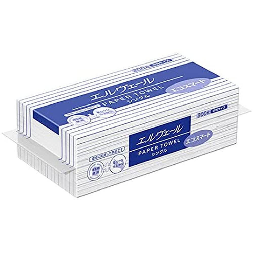 

Elleair Daio Paper Elvere Paper Towel Eco Smart Single 200 Sheets Medium Size x 35 Bags 703510