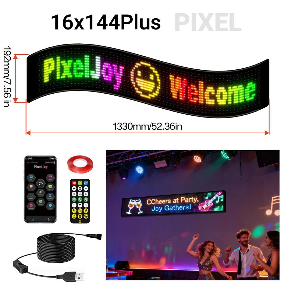 Smart LED Car Sticker: Full Color Flexible Display with Bluetooth Scrolling Subtitles for In-Car Advertising.