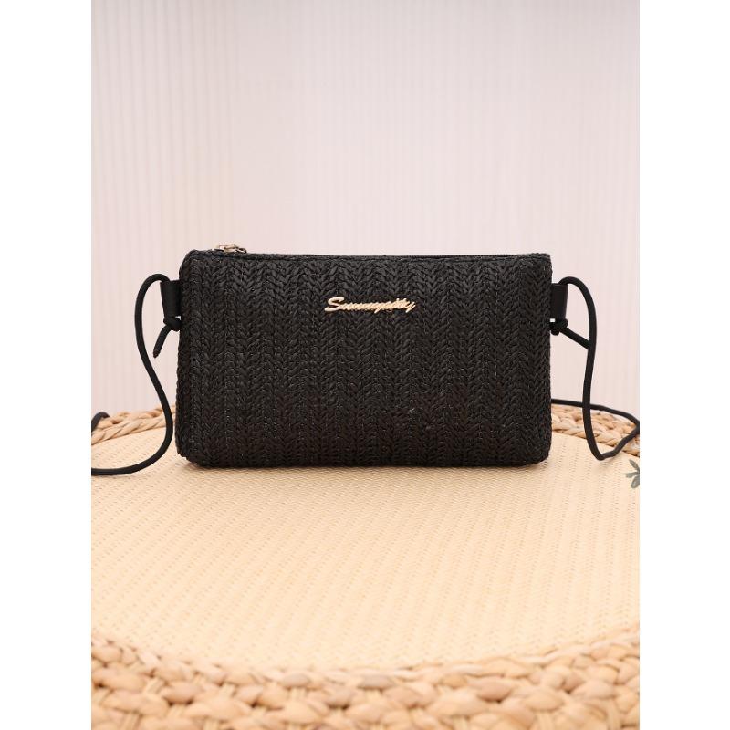 New women's straw bag, simple personality, long wallet, large capacity, main bag, mobile phone bag, change bag.