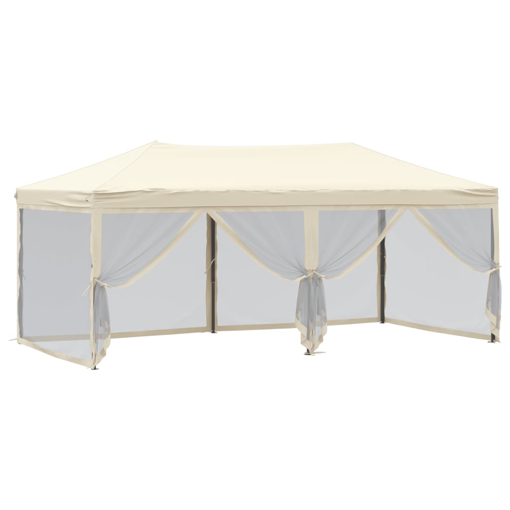 Vidaxl Foldable Party Tent With Walls, Cream, 3X6 M
