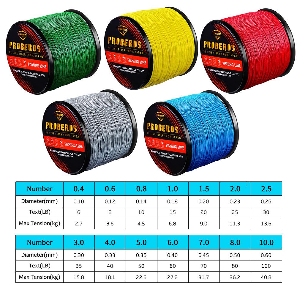 4-Strand 1000m Dyneema PE Braided Fishing Line for Rock and Sea Fishing