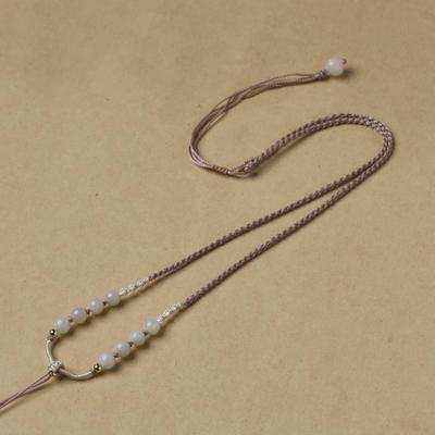 Exquisitely Braided Handwoven Hetian Jade Pendant Necklace