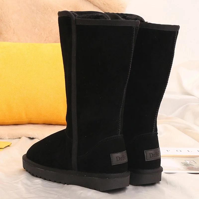 Women Suede Leather Warm Snow Boots 2024 Winter New Causal Plush Fluffy Anti-cold Zipper Boots Plus Size Women Platform Shoes