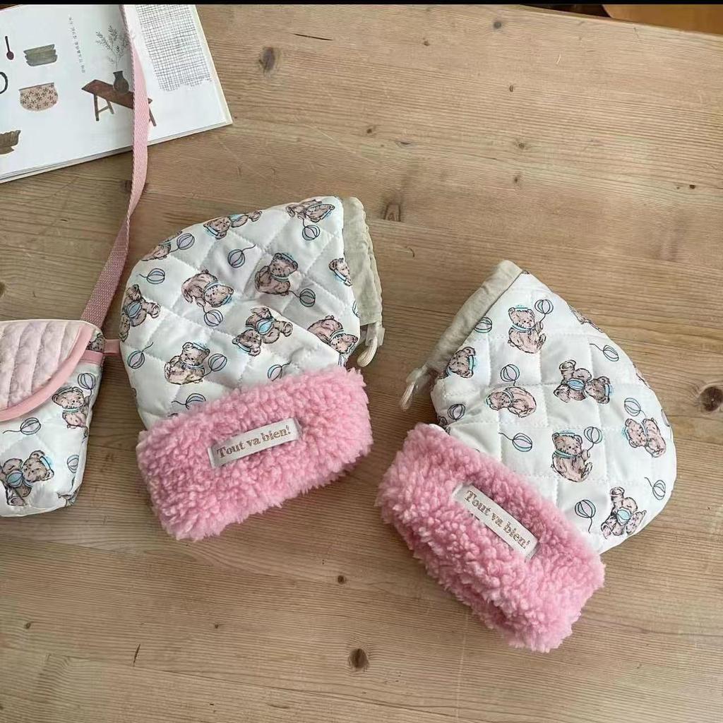 Korea Kids' Outdoor Scooter Quilted Cartoon Anti-freeze Gloves