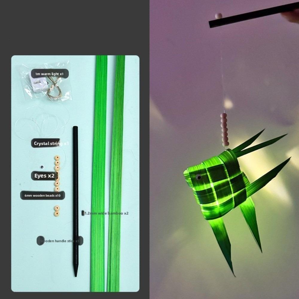 Hand-Woven Portable Koi Lantern Crafts Mid-autumn Festival LED Light Room Decorations