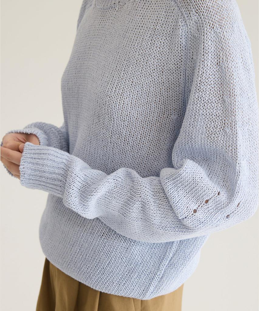 Oteumilkape (Unisex) Paper Pullover Knit - Sky Blue