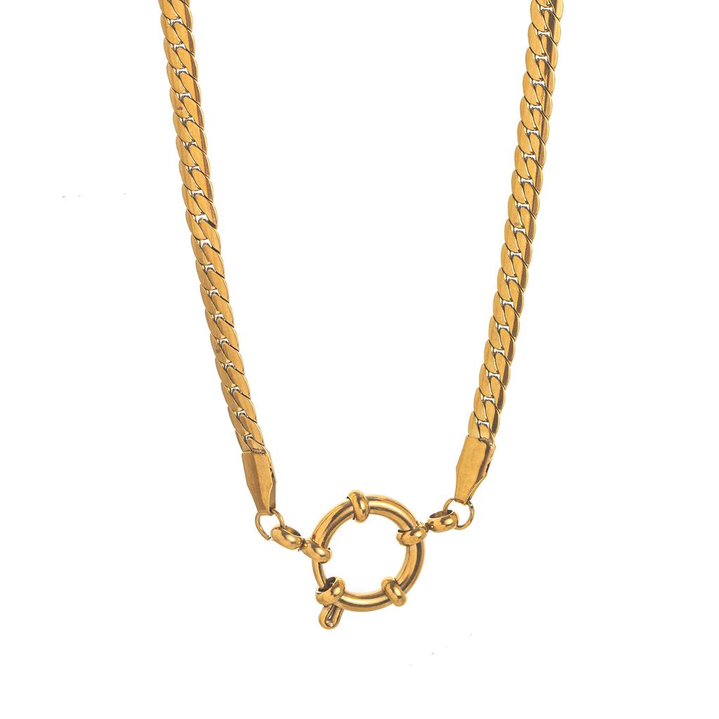 Stainless Steel Fashion Daily Life Pendant Accessories Diy Live Mouth Chain Furnace Vacuum Plating 18K Gold Color Retention