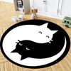 Round Rug Cat Print Bathroom Round Rug Living Room Bedroom Children's Study Round Rug Floor Mat