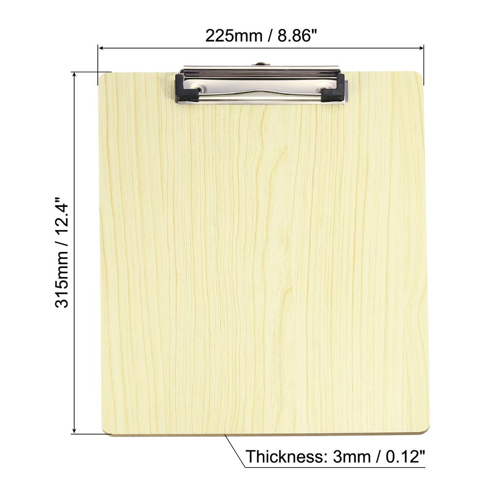 Podkładki z twardej płyty z klipem niskoprofilowym A4 Rozmiar Letter Drewniany uchwyt na teczki Podkładka Materiały szkolne Artykuły biurowe