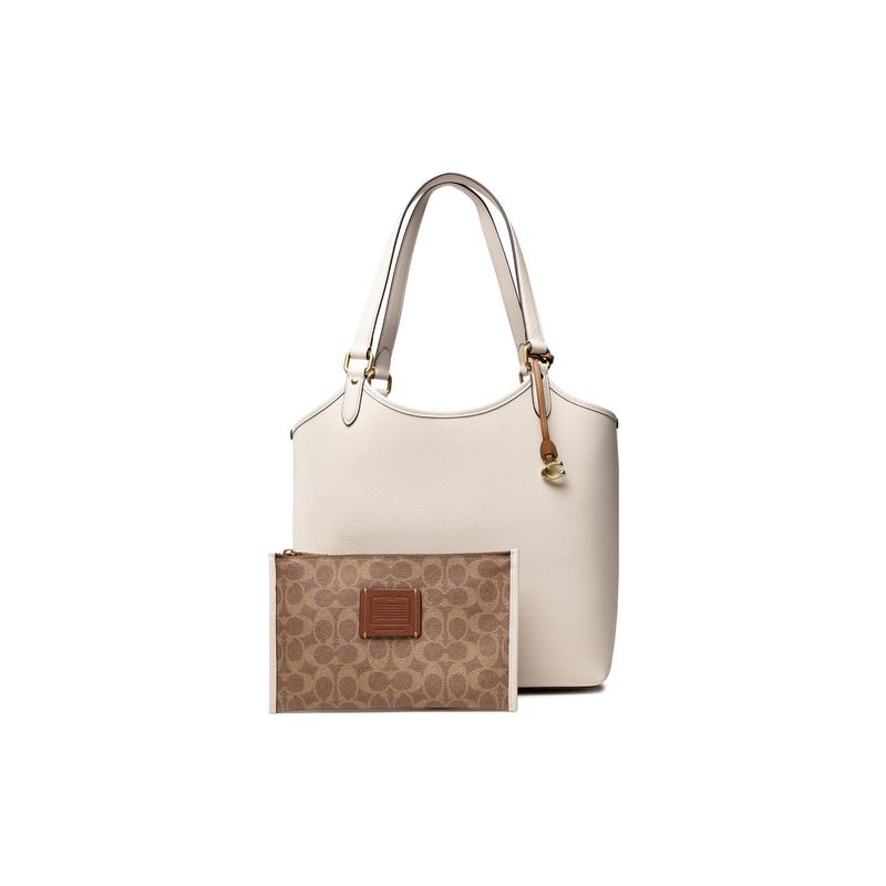 

COACH Day 32 solid color leather mother-in-law bag tote bag shopping bag shoulder bag large size women s white білий