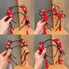 Braid Hair Chinese New Year Headwear Tassel Red Bow Hairband Cute Children Wig Headband  Girls