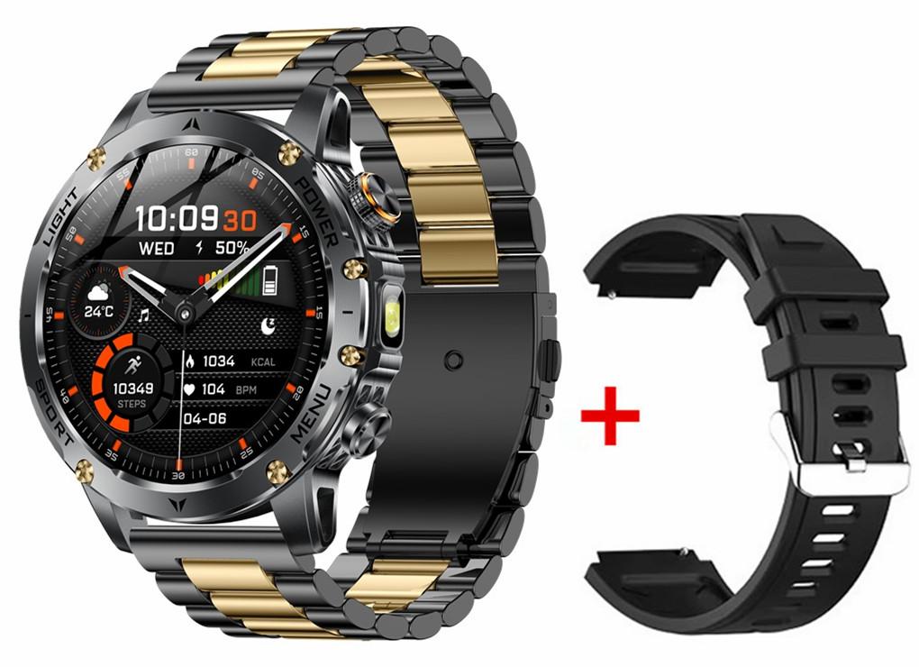 Men Outdoors Smart Watch AK87 Flashlight Multi-Sports Fitness Tracker Bluetooth Calling 1000Mah Large Battery Smartwatch
