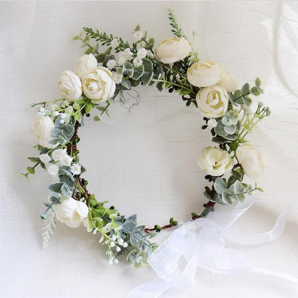 Forest Flower Crown Festival Wedding Floral Headpiece Trendy Flower Headbands  for Women Girls