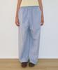 RONRON Stripe Check Panel Comfort Pants Soft Blue