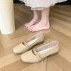 2025 New Spring and Autumn Evening Evening Breeze Gentle Flat-bottomed Grandma Laden Shoes Mary Jane Fairy with Skirt Small Leather Single Shoes Girl