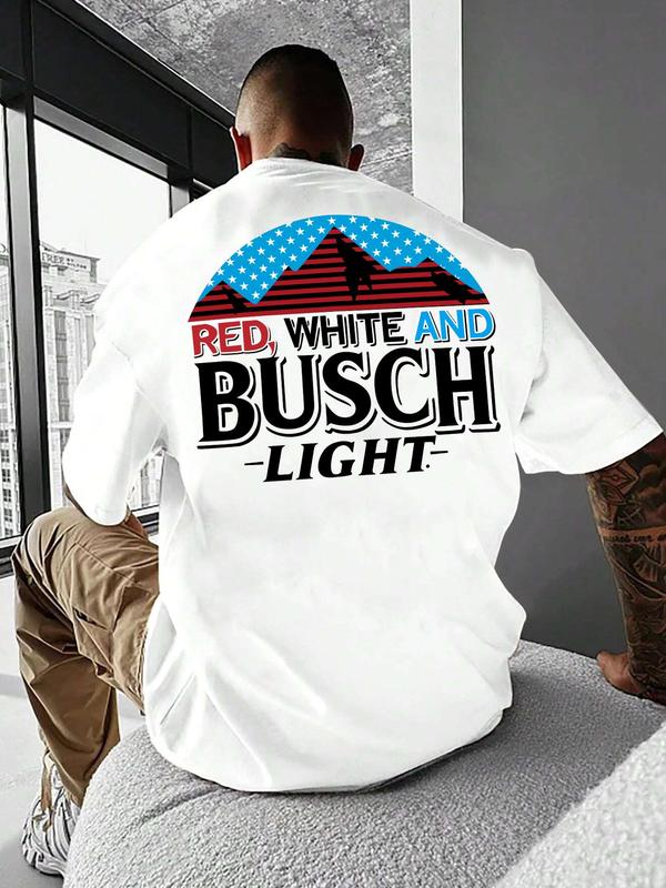 Unisex Letter Print Round Neck Graphic T-Shirt S