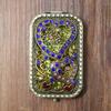 Russischer Vintage Geprägter Klapp-Kompaktspiegel, Luxuriöser Metall-Kosmetikspiegel mit Komplexem Detail