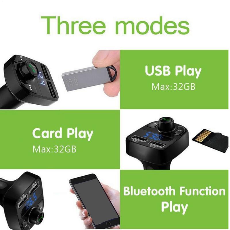 12/24V BT5.0 Car FM Transmitter Blue Tooth With Dual QC3.0 Charger MP3 Player Wireless Audio Adapter For Car Stereo System