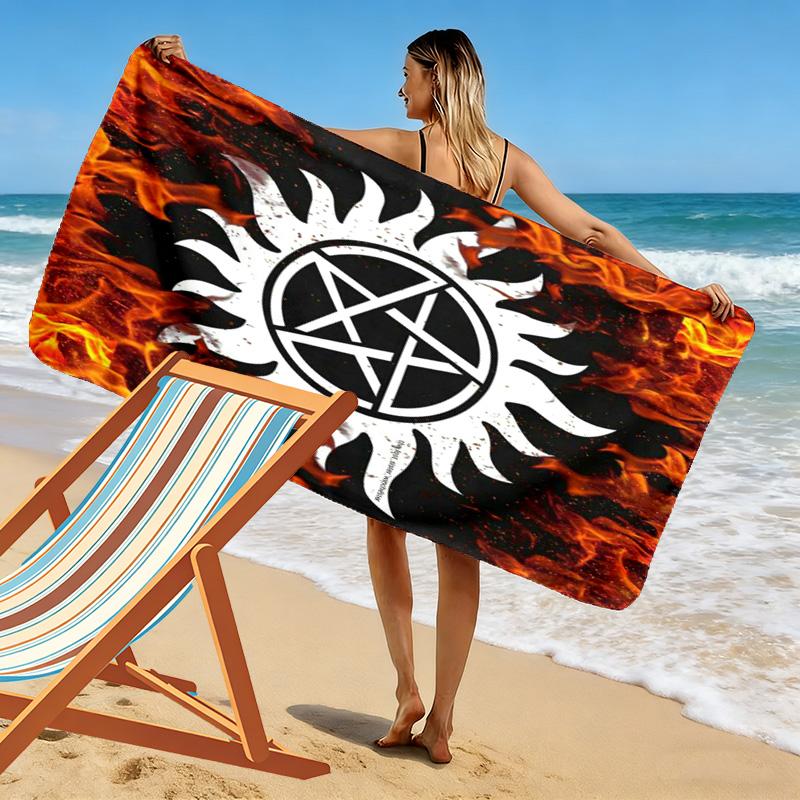 Wizard Magic & Witch Spell 2D Flat Print Beach Towel, Large Soft Quick Dry Towel for Beach Camping SwimmingZSTJ0915392