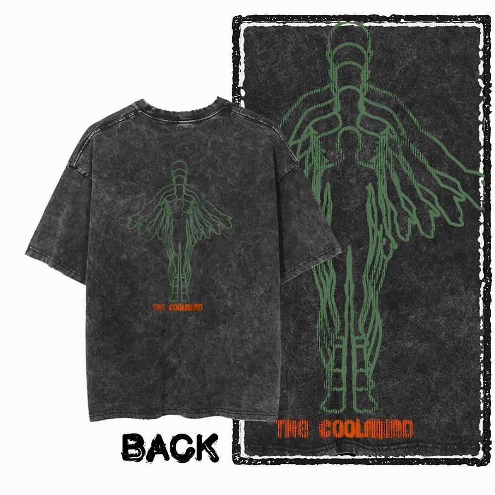 G13 Back Printing Cool Printing Men's T-shirt/pickled Streetwear Large Size Retro O-neck Men's T-shirt